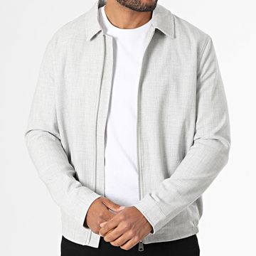 Frilivin - F31 Chaqueta con cremallera gris jaspeado