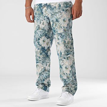 Frilivin - P95 Regular Fit Pantalones Azul claro Azul marino Floral