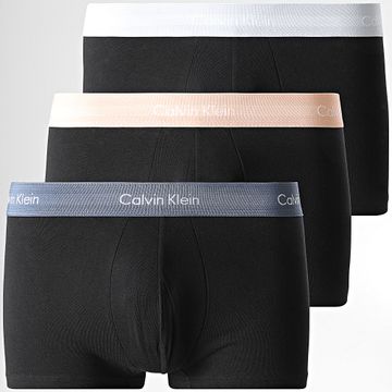 Calvin Klein - Juego de 3 boxeadores U2664G Negro Azul marino Azul claro Salmón
