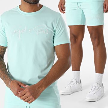 Project X Paris - Conjunto de camiseta turquesa y pantalón corto 1910076 2340014