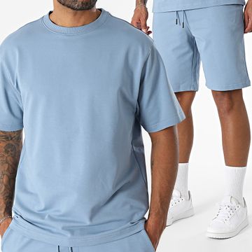 Armita - Conjunto de camiseta azul grisácea y pantalón corto de jogging