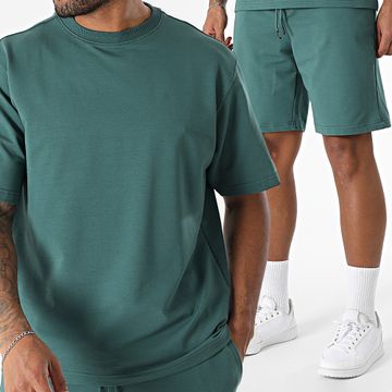 Armita - Conjunto de camiseta y pantalón corto verde oscuro