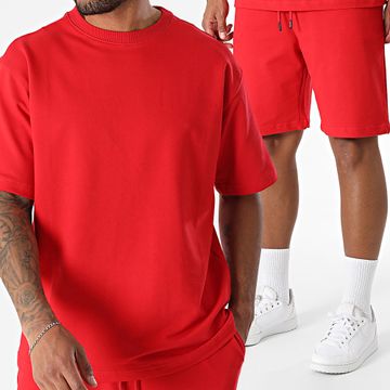 Armita - Conjunto de camiseta roja y pantalón corto de jogging