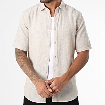 Only And Sons - Camisa de manga corta Caiden Slim Beige Heather