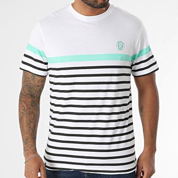 American People - Camiseta Rayas Total Blanco Negro