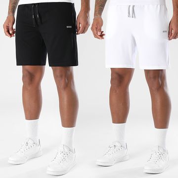 BOSS - Juego de 2 pantalones cortos Jogging Mix And Match 50515367 50515314 Negro Blanco