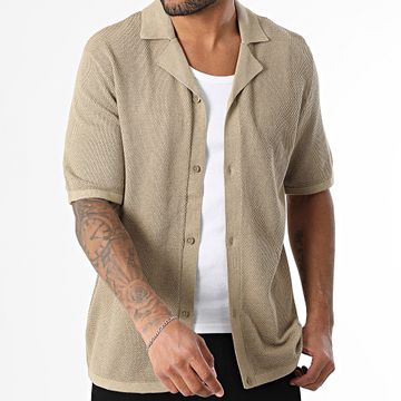 Jack And Jones - Camisa de manga corta Orion Dark Beige Mesh