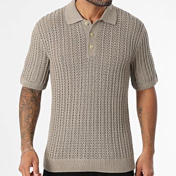 Jack And Jones - Polo de manga corta Joel Light Brown Slashed