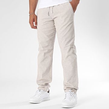 JJREBEL - Pantalones Kenni Summer Relaxed Fit Beige Chiné