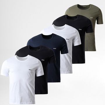 BOSS - Lote de 6 camisetas clásicas 50475284 50532468 Blanco Negro Azul marino Verde caqui