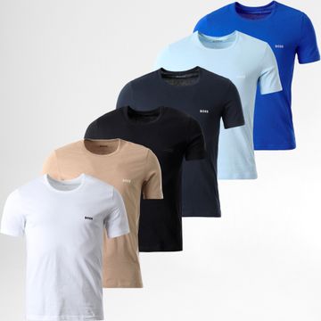 BOSS - Lote de 6 camisetas clásicas 50532468 Blanco Negro Azul Beige