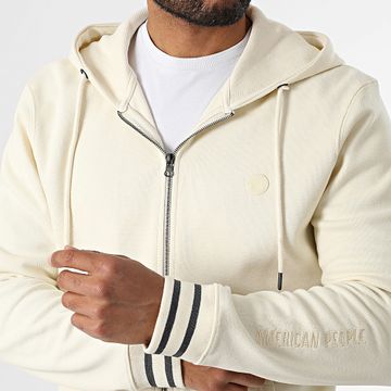 American People - Sudadera con cremallera Slash Beige