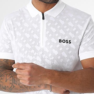 BOSS - Polo de manga corta Philix cuello cremallera 50538106 Blanco