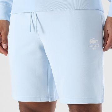 Lacoste - Pantalón Corto Regular Fit Logo Cocodrilo Azul Claro