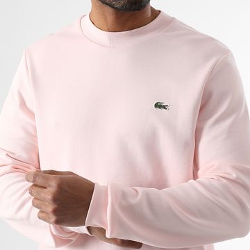 Lacoste - Sudadera de cuello redondo Classic Fit Cocodrilo Logo Bordado Rosa