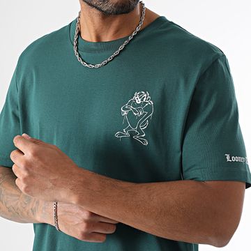 Looney Tunes - Camiseta Oversize Grande Pequeña Taz Verde Botella