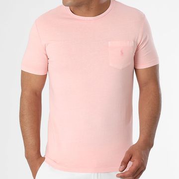 Polo Ralph Lauren - Tee Shirt Pocket Custom Slim Fit Pocket Original Player Rosa