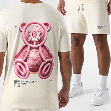 Teddy Yacht Club - Conjunto de camiseta y pantalón corto Atelier Paris Ice Ice Baby Beige