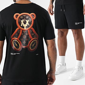 Teddy Yacht Club - Conjunto de camiseta negra y pantalón corto LTHR