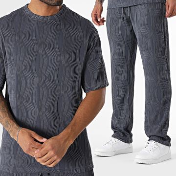 John H - 086 Conjunto de camiseta y pantalón gris marengo