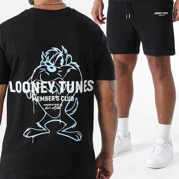 Looney Tunes - Conjunto de camiseta y pantalón corto Taz Negro