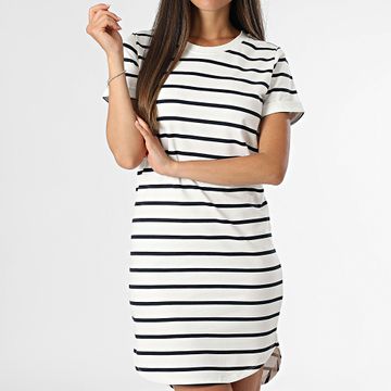 Only - Vestido camisero de rayas Ivy White Navy para mujer