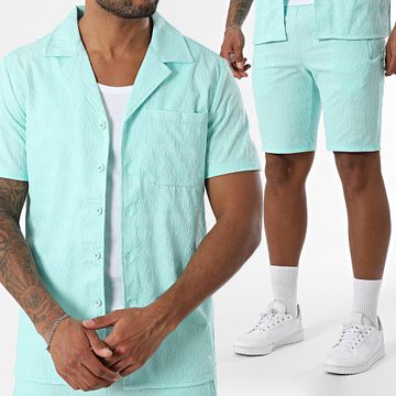 Zayne Paris  - Conjunto de camisa de manga corta y pantalón corto 116 turquesa