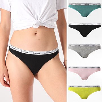 Calvin Klein - Juego De 5 Sandalias Mujer QD5221E Negro Heather Gris Rosa Oscuro Verde Lima