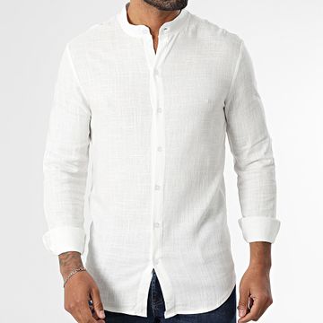 Frilivin - 106 Camisa Cuello Oficial Manga Larga Beige Claro