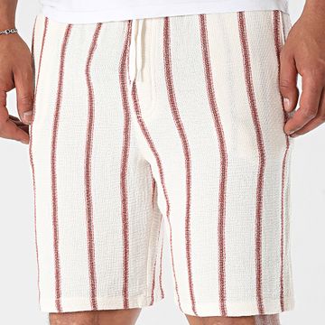 Jack And Jones - Jaiden Coba Pantalón Corto a Rayas Crudo Marrón