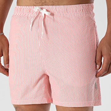 Only And Sons - Bañador Ted Coral Blanco Rayas