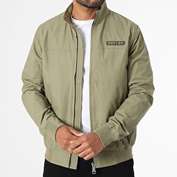 Schott NYC - Chaqueta Kelsey con cremallera verde caqui claro