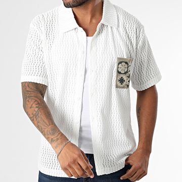 Frilivin - Camisa calada de manga corta 045 Blanca