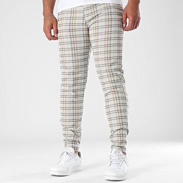 Frilivin - Pantalones pitillo grises Carréaux