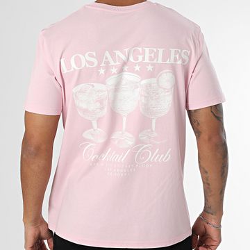 Luxury Lovers - Camiseta oversize LA Cocktail Club Rosa Blanco