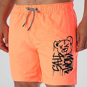 Sale Môme Paris - Dripping Graffiti Naranja Fluo Negro Teddy Shorts