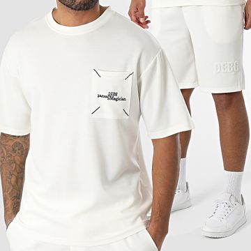 Uniplay - Conjunto de camiseta de bolsillo y pantalón corto 7928 Beige claro
