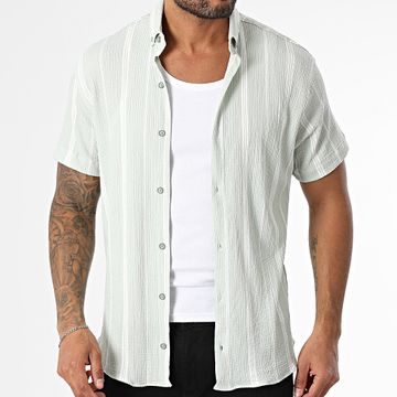 Classic Series - Camisa a rayas de manga corta 015 Verde claro
