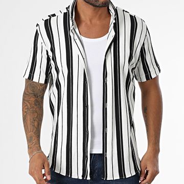Classic Series - 011 Camisa de manga corta a rayas blancas y negras