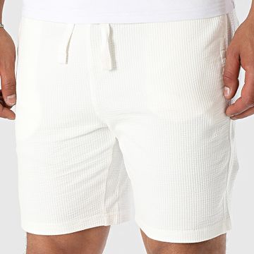 Only And Sons - Regular Fit Pantalones Cortos Waffle Kian Seersucker Beige Claro