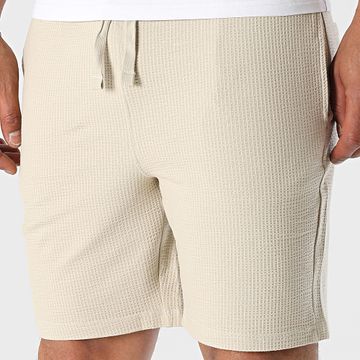 Only And Sons - Regular Fit Pantalones Cortos Waffle Kian Seersucker Beige