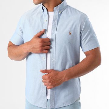 Polo Ralph Lauren - Slim Oxford Camisa Manga Corta Azul Claro Brezo