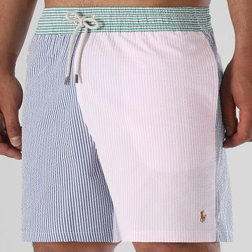 Polo Ralph Lauren - Bañador Oxford Blanco Azul Rosa Verde