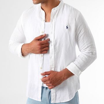Polo Ralph Lauren - Camisa Manga Larga Slim Fit Original Player Crudo