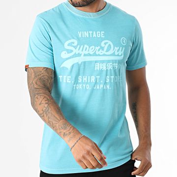 Superdry - Tee Shirt Vintage Logo Neon Relaxed M1012119A Azul claro