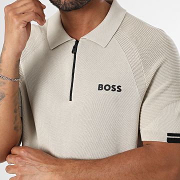 BOSS - Polo Manga Corta Cuello Cremallera Perform Max 50537146 Beige