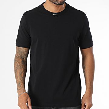 BOSS - Camiseta oversize de canalé 50537836 Negro