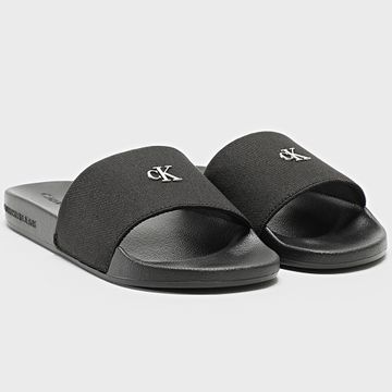 Calvin Klein - Slide Mujer Monograma Hardware 1713 Negro