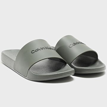 Calvin Klein - Claquettes Pool Slide Goma 0455 Verde Caqui Oscuro