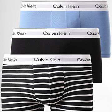 Calvin Klein - Juego de 3 bóxers bajos 4389 Negro Blanco Azul claro